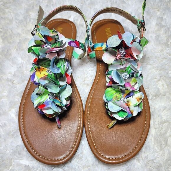 Mix It Floral Bling Slingback Sandal Flip Flops - Picture 1 of 8